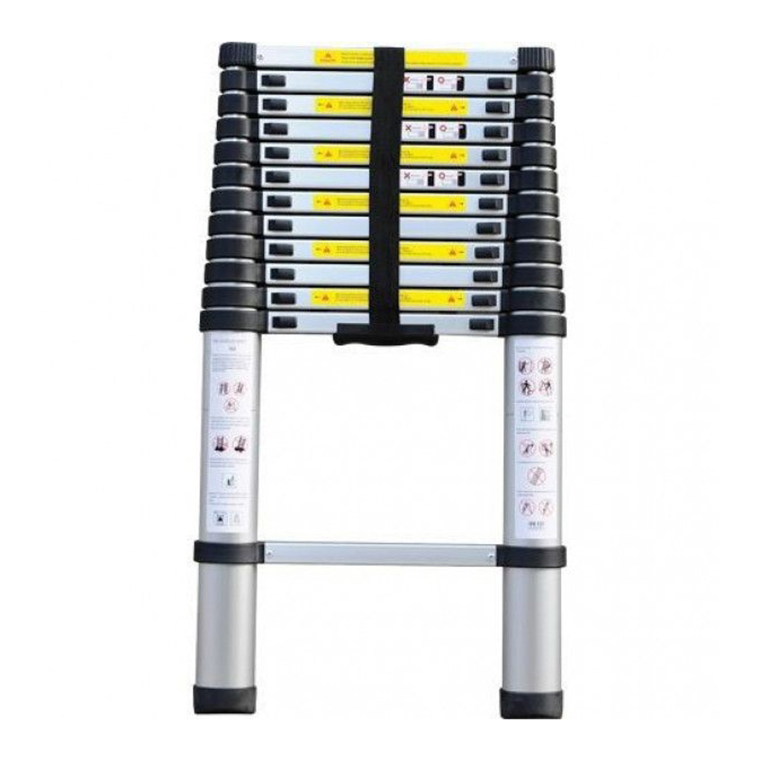 яяяЛестница ПРИСТАВНАЯ Телескопическая алюм.11 ступеней общ.дл. 3,2м вес 6,5кг ТЕЛ 3,2М "МИ" *1