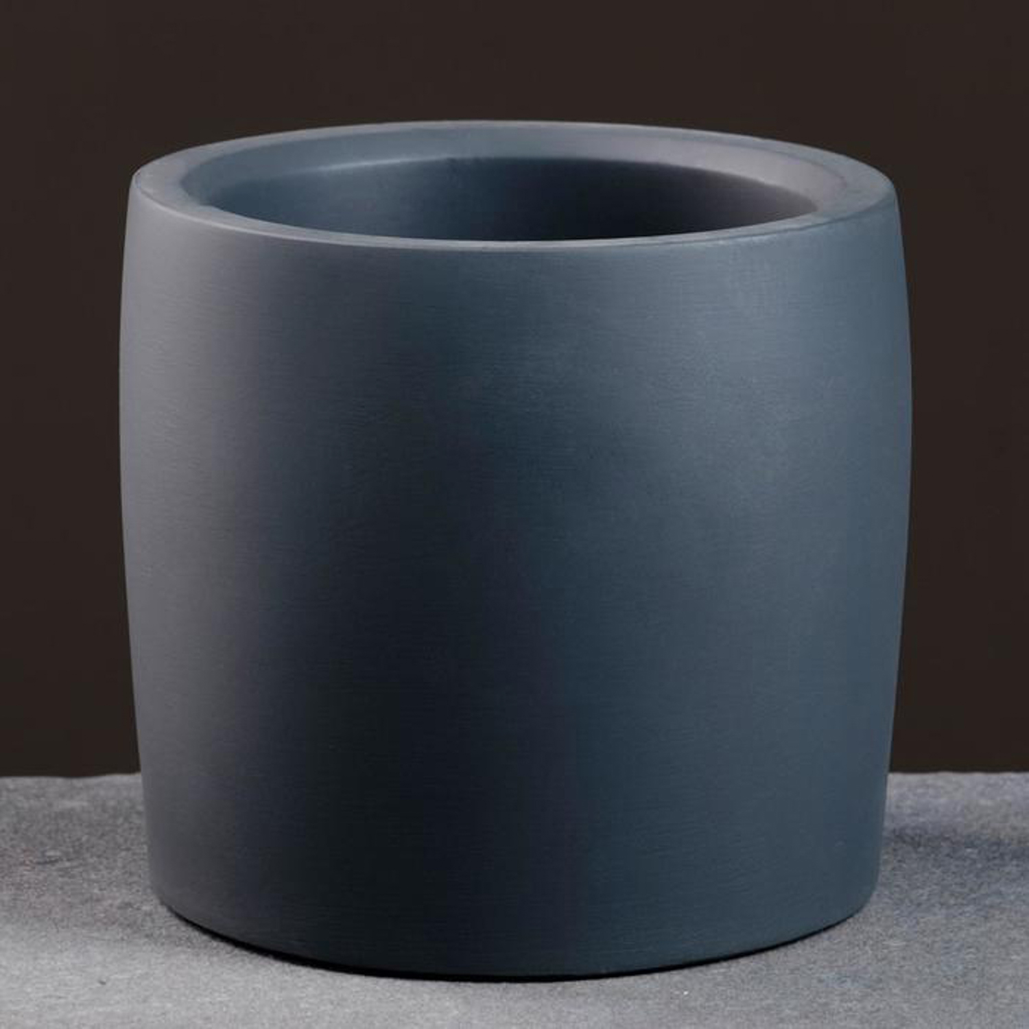 Кашпо гипсовое "Эко" 0,75л  d верха 120мм h110мм Антрацит  ("VipSet") *5