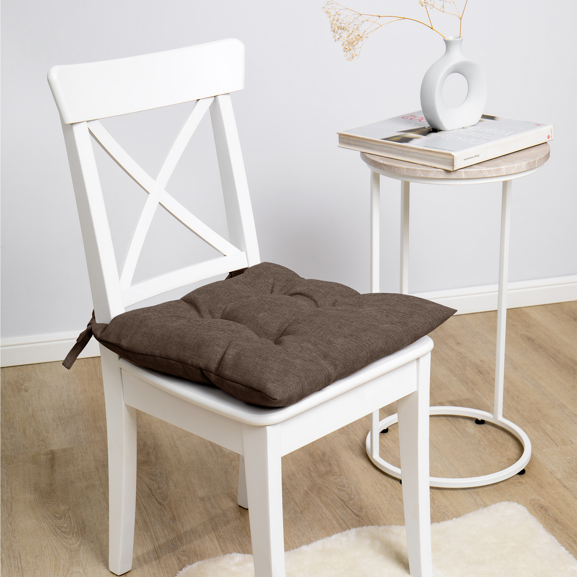 Подушка для стула с тафтингом рогожка 40*40см Шоколад Волшебная ночь *1/8 Подушка для стула с тафтингом рогожка 40*40см Шоколад Волшебная ночь *1/8