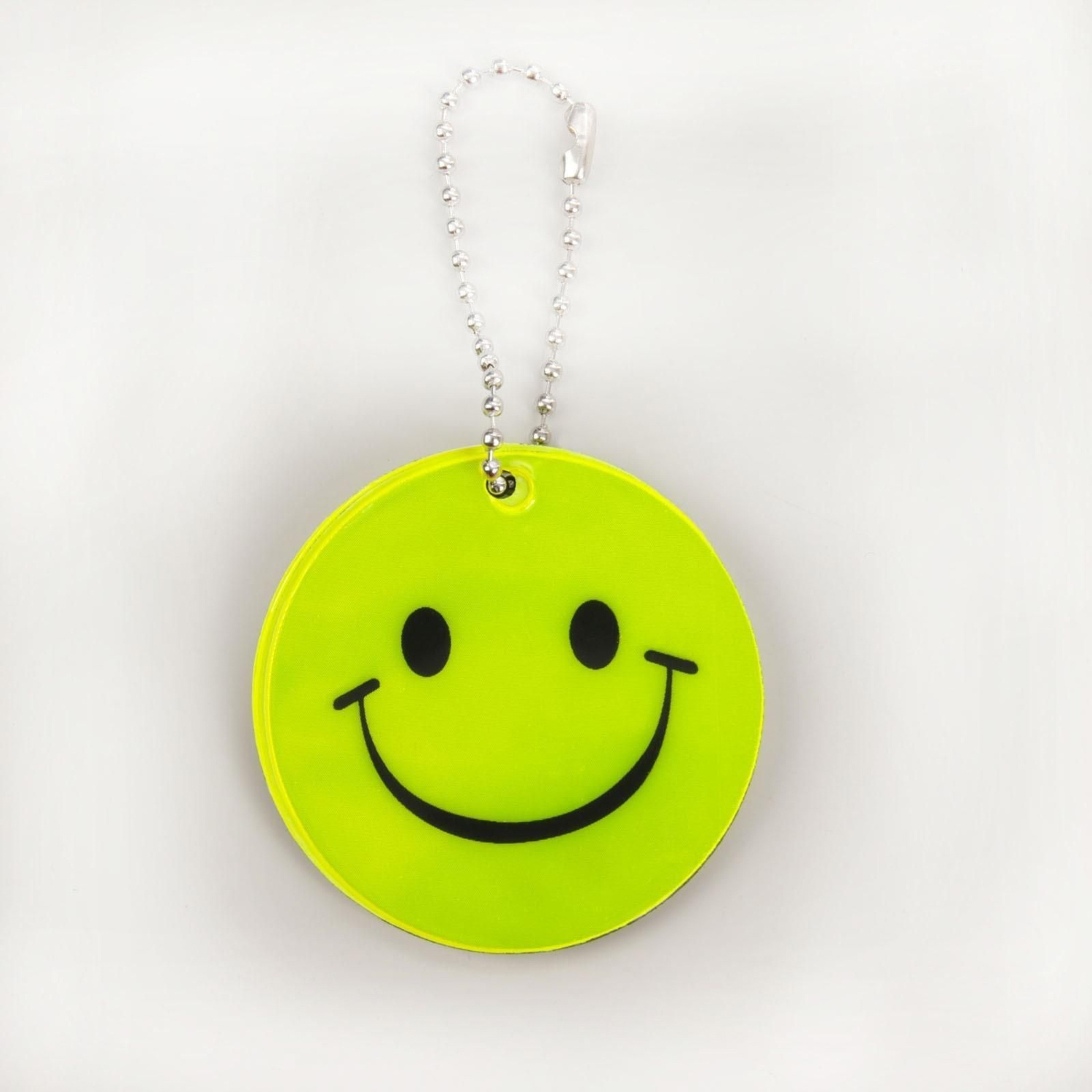 Светоотражающий элемент двусторонний смайлик d5,3см цепочка жёлтый АУ 3566298