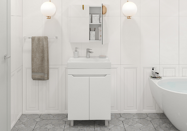 Комплект тумбы с раковиной Домино Мечта 50, раковина Енисей 50