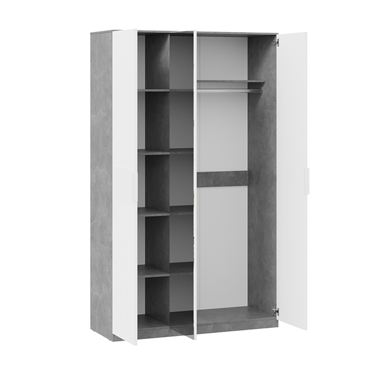 Шкаф трехстворчитый 2260*528*1350 Ателье светлый, Белый матовый Хилтон*1