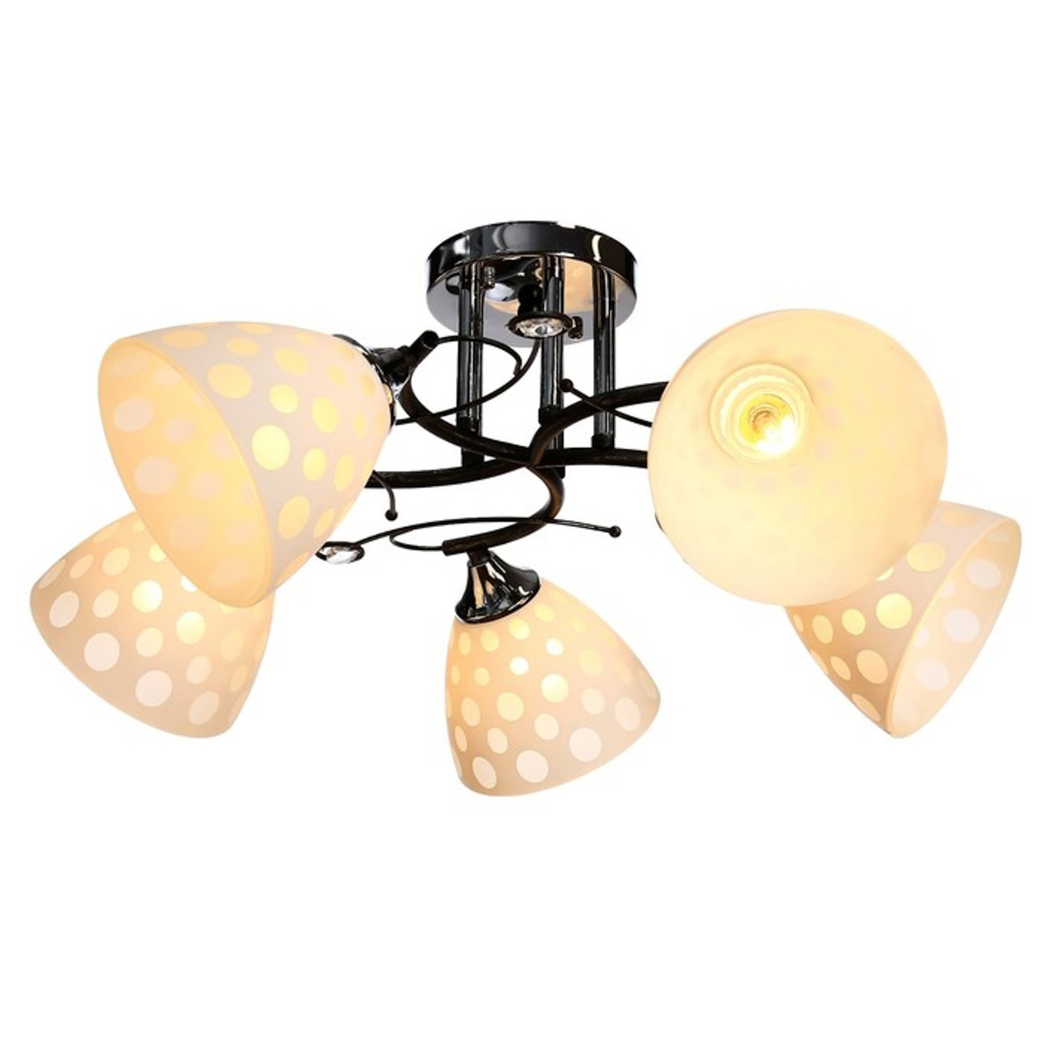 яяяЛюстра 146P6037/5 5хE27 40W хром/белый 23х60см   4587749