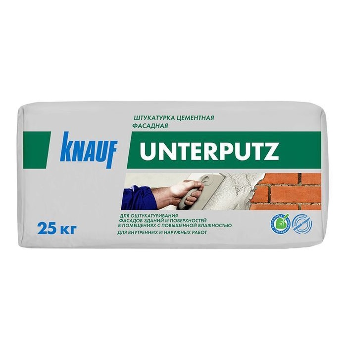 Штукатурка цементная KNAUF Unterputz, фасадная, 25 кг Штукатурка цементная KNAUF Unterputz, фасадная, 25 кг