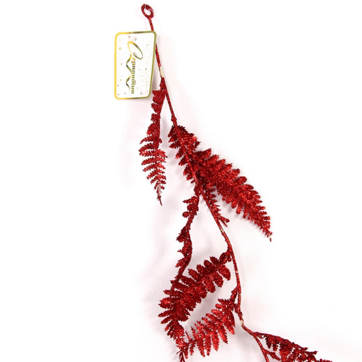 Украшение новогоднее Серпантин «Сияющий папоротник», 180 см, красный