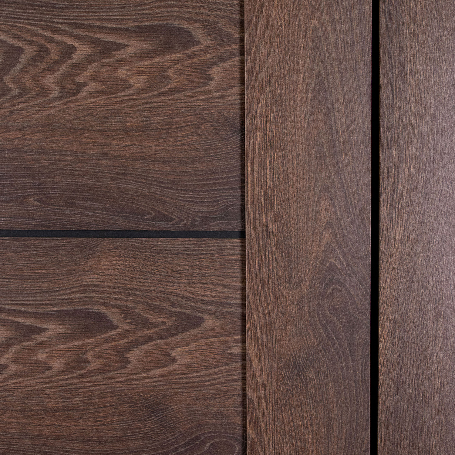 Дверь межкомнатная остеклённая КЛ7/1 Дуб Темный 600 мм черное стекло Двери ГУД *1