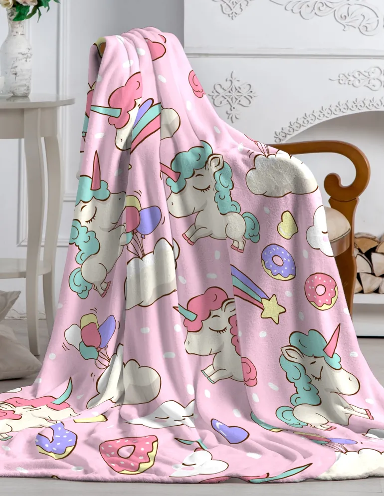 Плед детский микрофибра 150*200см Единороги розовый Павлинка *1 Плед детский микрофибра 150*200см Единороги розовый Павлинка *1