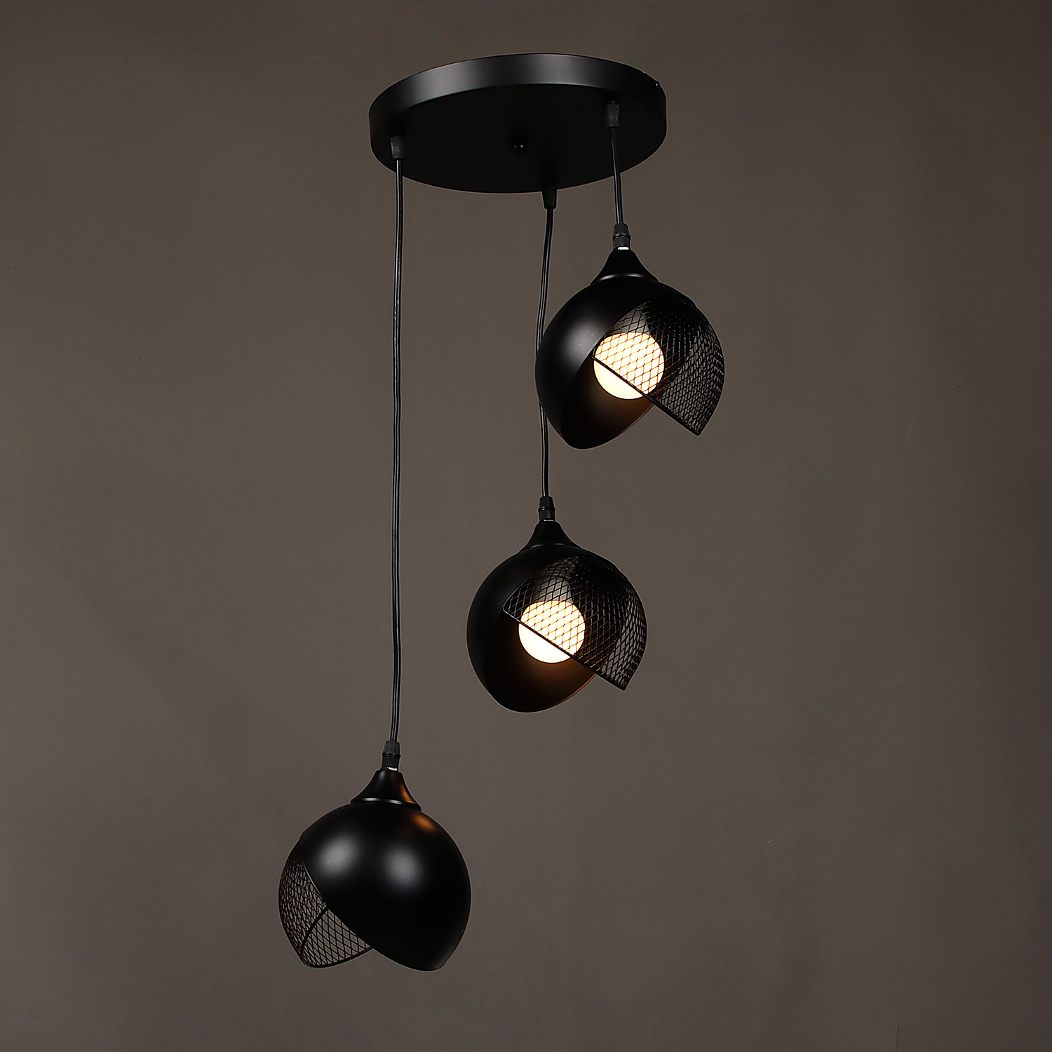 Люстра N6483/3H BK 3*40W E27 220V (d-360; h-800)  VERNER LIGHTING *1 Люстра N6483/3H BK 3*40W E27 220V (d-360; h-800)  VERNER LIGHTING *1