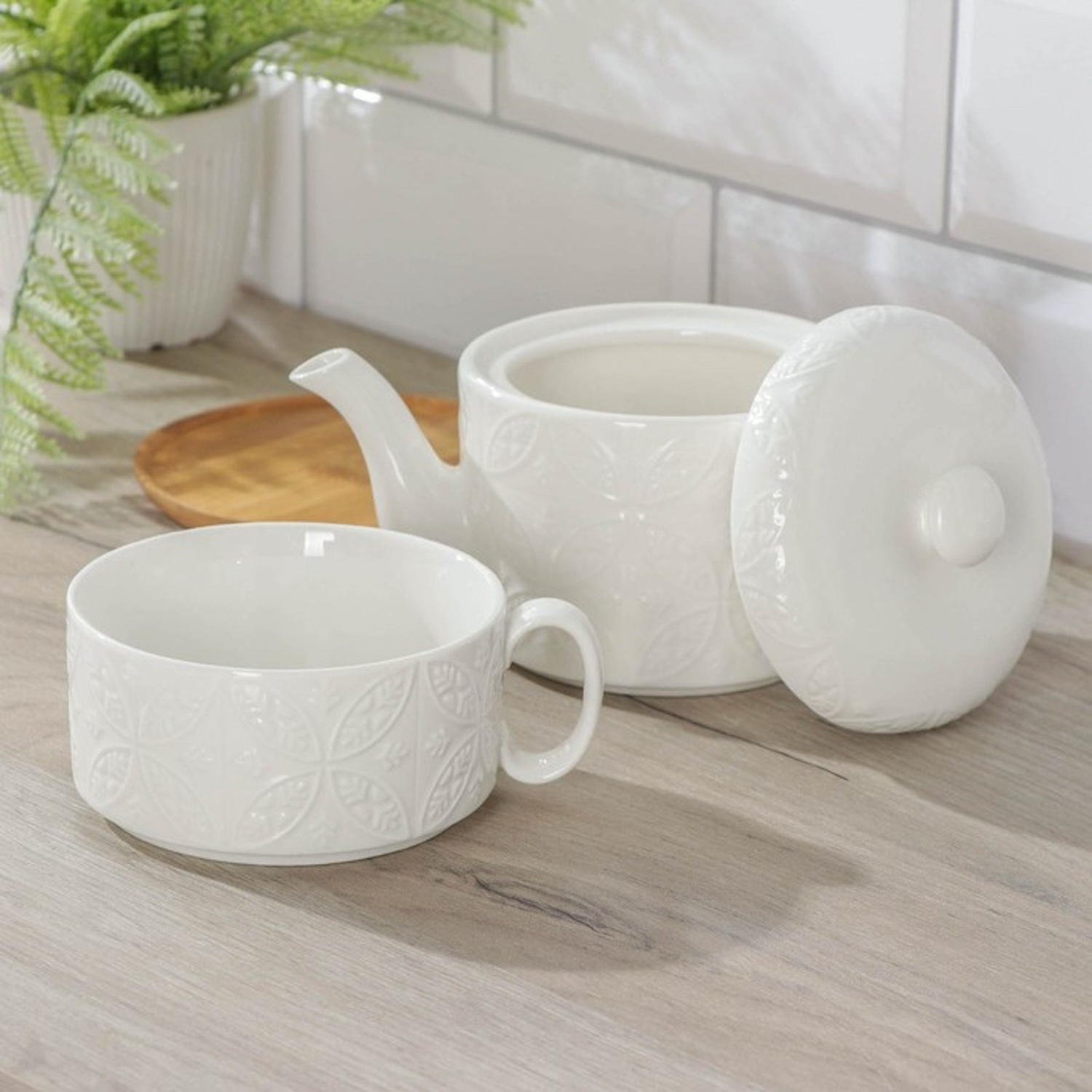 яяяНабор чайный 2 пред "Эстет, Орнамент" чайник 400мл, кружка 280 мл   6830730