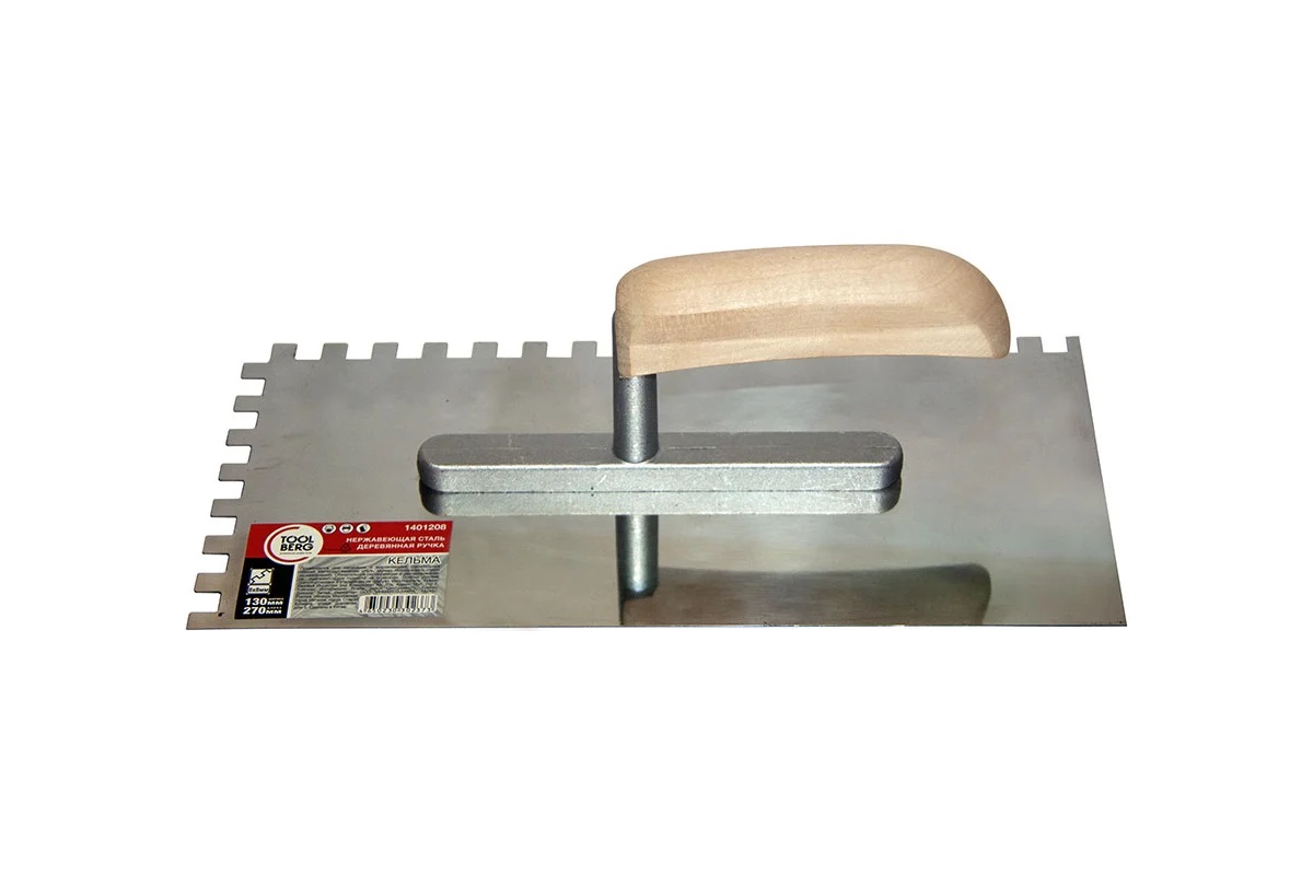 Кельма штукатурная 270*130мм зуб 8*8мм нерж сталь деревянная ручка арт.1401208 TOOLBERG *1/12/60 Кельма штукатурная 270*130мм зуб 8*8мм нерж сталь деревянная ручка арт.1401208 TOOLBERG *1/12/60