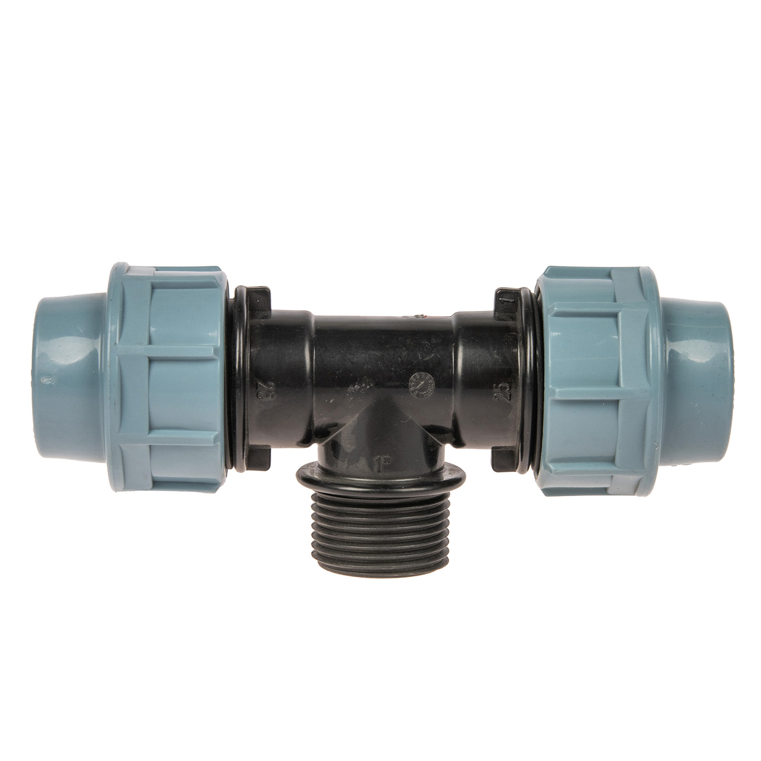 Тройник ПНД компрессия Ø 25х1"х25 наруж. резьба *1/40