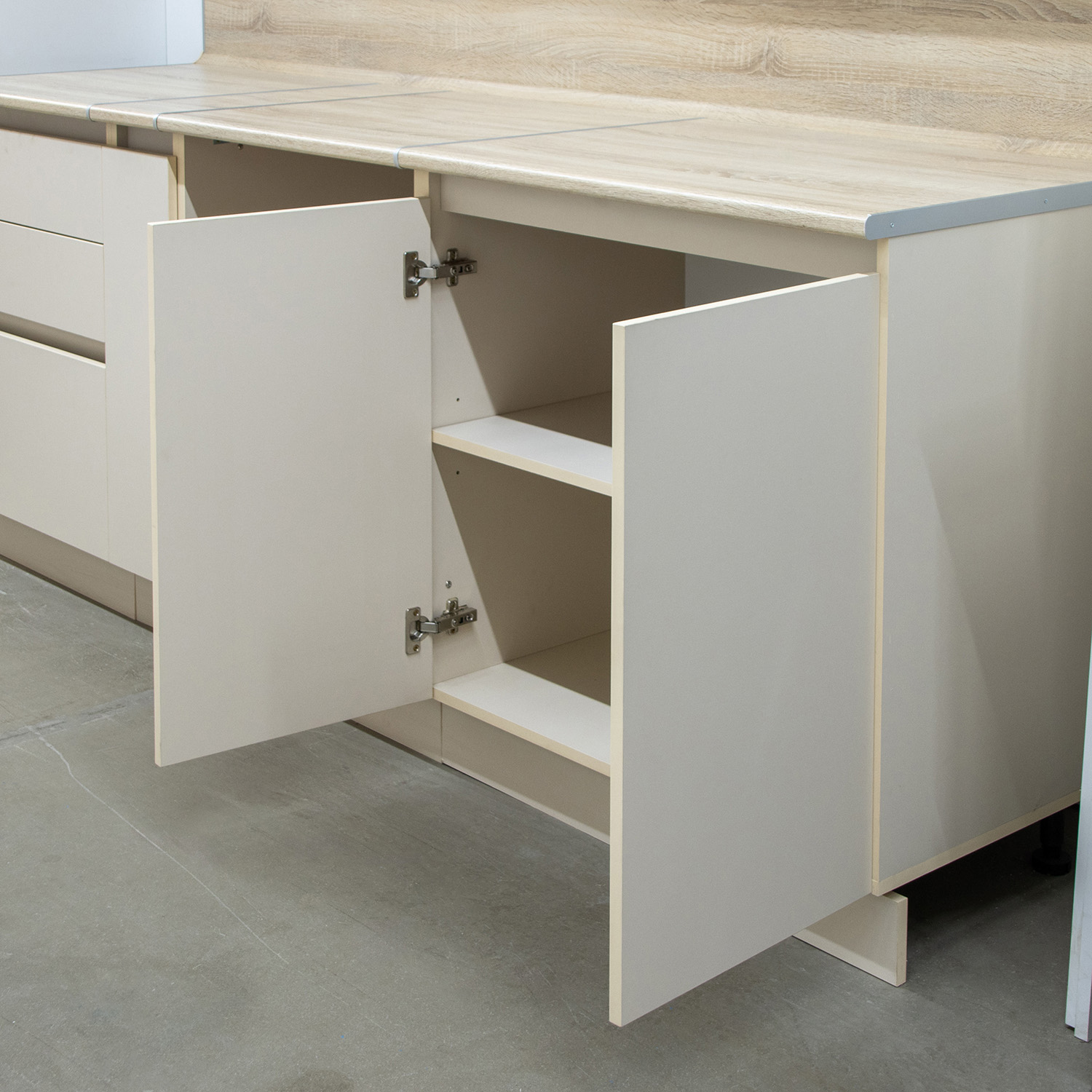 Шкаф напольный 800х850х480 мм BROZEX-WOOD Melissa, с двумя дверцами, светло-бежевый