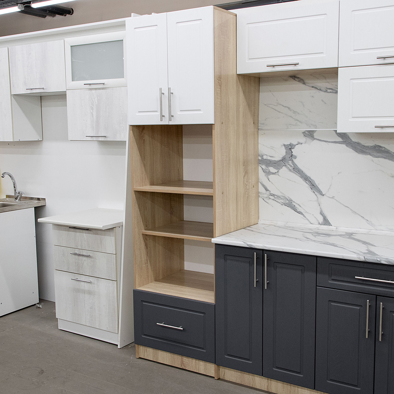 Пенал 600х2100х550 мм BROZEX-WOOD Орхидея, для духового шкафа и СВЧ, с ящиком