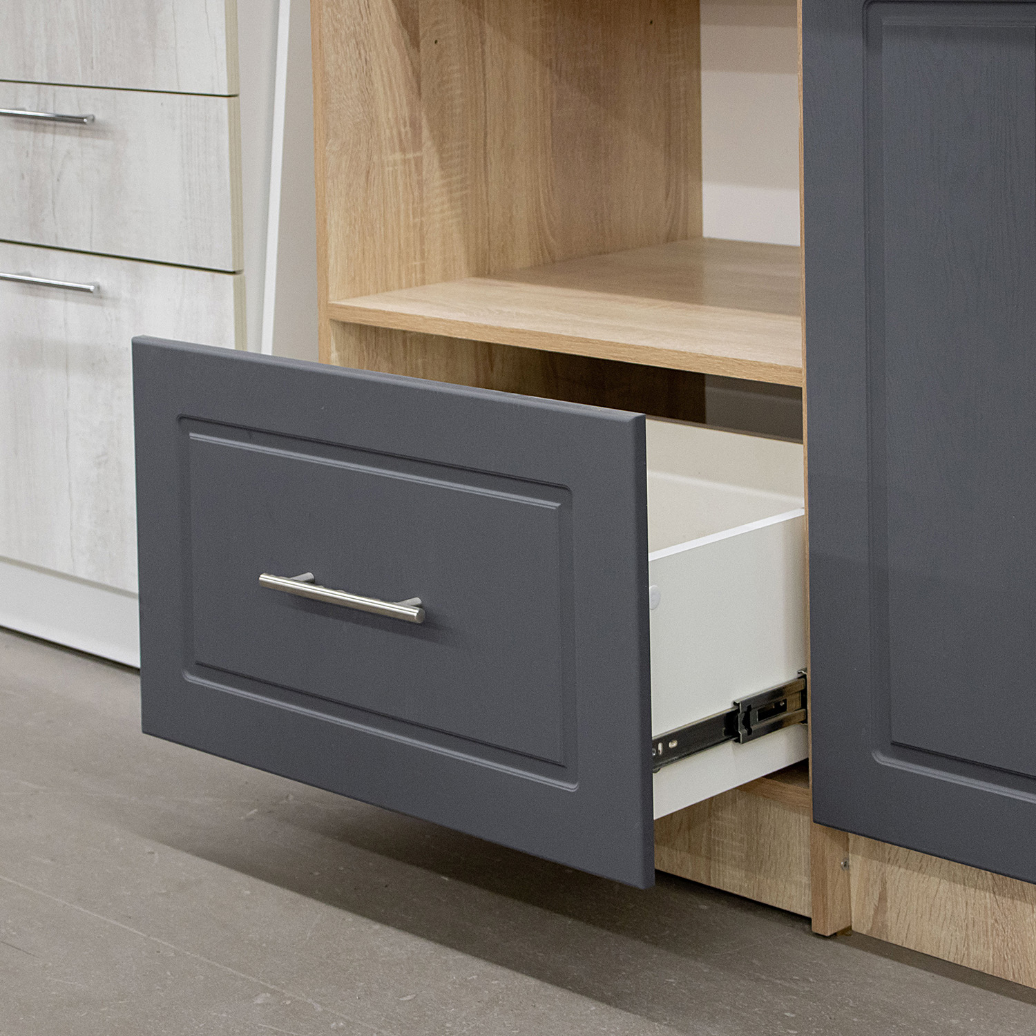 Пенал 600х2100х550 мм BROZEX-WOOD Орхидея, для духового шкафа и СВЧ, с ящиком