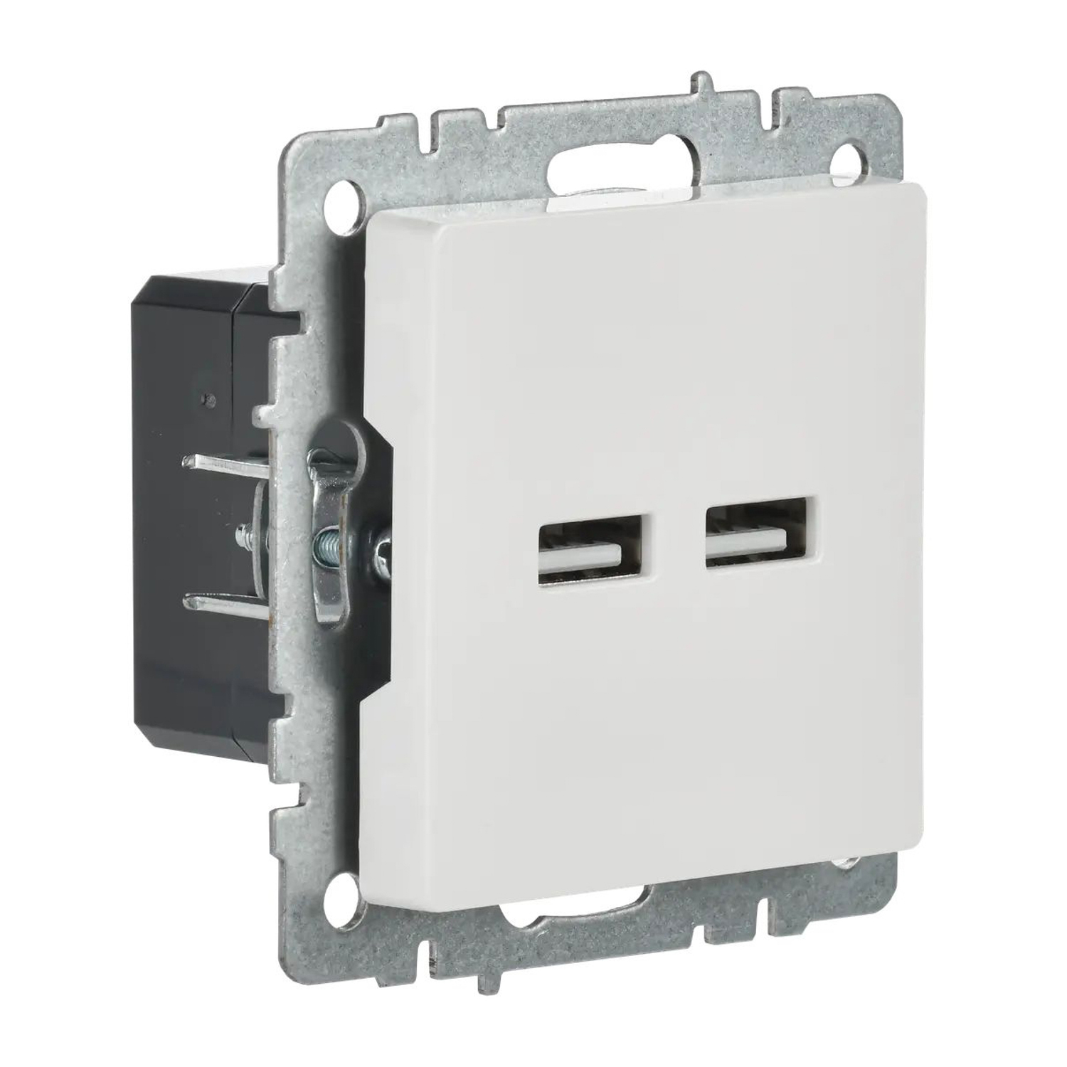 Механизм розетки "BRITE" 2-мест. USB A+A 5В/3.1А белый IEK BR-U21-D31-K01   *1/8/80