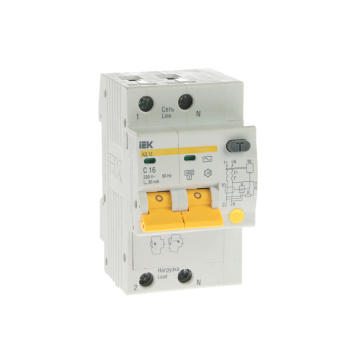 Авт.выкл. диф.тока IEK 16А 2п C 30мА тип AC 4.5кА АД-12 MAD10-2-016-C-030 *1