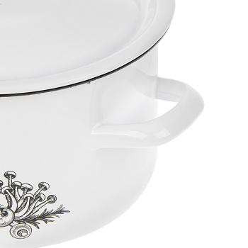 Кастрюля эмалированная 3,4л d180мм крышка с металл.ручк.,с Дек."Harvest" Р-16124Бч/4 *1/4