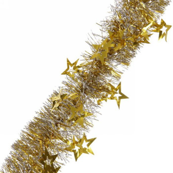Мишура 2 м, 8 см, "Звезда", золото