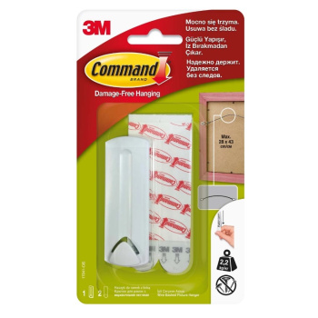 Крючок самоклеящийся пластм. д/рамок с верев.петл. Бел.(+1сменн.клейк.пол.) 17041 Command (3M™)*1/12 Крючок самоклеящийся пластм. д/рамок с верев.петл. Бел.(+1сменн.клейк.пол.) 17041 Command (3M™)*1/12