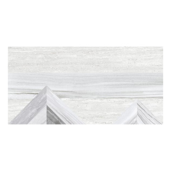 Керамогранит 1.44 м² LB Ceramics Аспен Декор 1, 600x300x8.5 мм, бело-серый