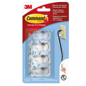 Клипсы самоклеющиеся пластм. д/провода Прозр.Компл.4шт(+1см.кл.пол.)17301CLR Command(3M™) Клипсы самоклеющиеся пластм. д/провода Прозр.Компл.4шт(+1см.кл.пол.)17301CLR Command(3M™)