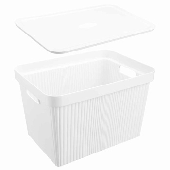 Контейнер для хранения пластм. "Velvet" 20л 249x270x380м Белый арт.434249716 ("Бытпласт")*1/4