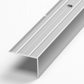 Порог-угол внешний 24х18х1350 мм Лука ПУ 03, серебро люкс