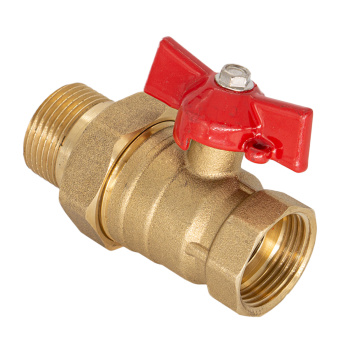 Кран шаровый 1/2" (Ø15) М/П бабочка с американкой СТМ (ОПТИМА) SOAFM012 *1/14/112