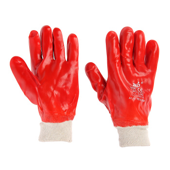 Перчатки ХБ с нитрил облив, масло-бензостойкие красные  (арт.4518) Doloni