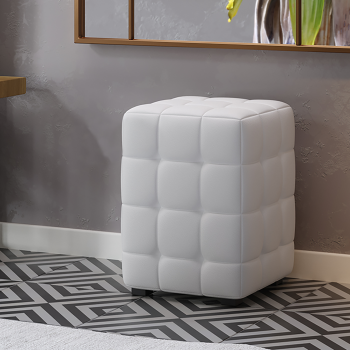Пуф ТриЯ, 40х30х30 см, квадрат, кожзам, белый аристо Пуф ТриЯ, 40х30х30 см, квадрат, кожзам, белый аристо