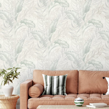 Обои флиз "Home Color" PROTECT-PLUS-VESNA фон (беж./зел.) HC72438-27 1,06*10м *1/8