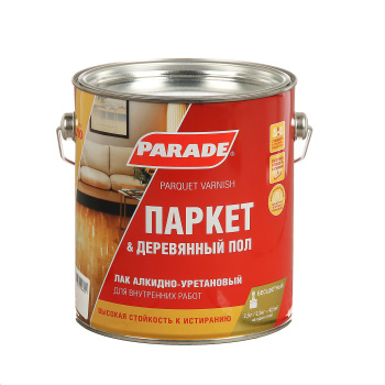 Лак алкидно-уретановый PARADE L-10, 2.5 л, паркетный, матовый Лак алкидно-уретановый PARADE L-10, 2.5 л, паркетный, матовый