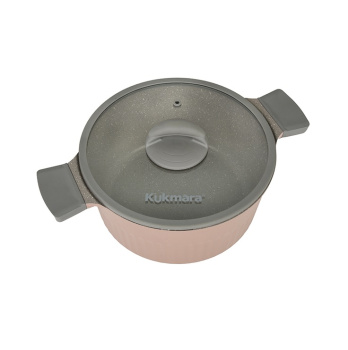 Кастрюля алюмин. антипригарная "Kukmara" "Stella" Cappuccino 5,2л Стекл.кр. кск52а *1/3