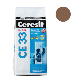 Затирка для швов 2 кг Церезит CE 33, светло-коричневый Затирка для швов 2 кг Церезит CE 33, светло-коричневый