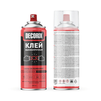 Клей аэрозольный высокопрочный 520 мл/325 г DECORIX  *1/12 Клей аэрозольный высокопрочный 520 мл/325 г DECORIX  *1/12