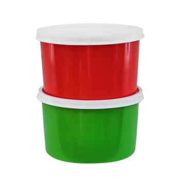 Банка для продуктов пластм. с плотной крышкой 0.6л d.125мм, цвета: "микс" Б600Ц "ПластоС" *1/100