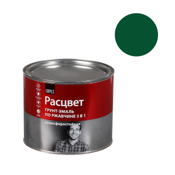 Грунт-эмаль 1.9 кг по ржавчине Расцвет, зеленая