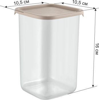 Банка для продуктов пластм. "Vanilla" 1,2л 105x105x160мм Латте SE168510005 "Sugar&Spice" *1/9