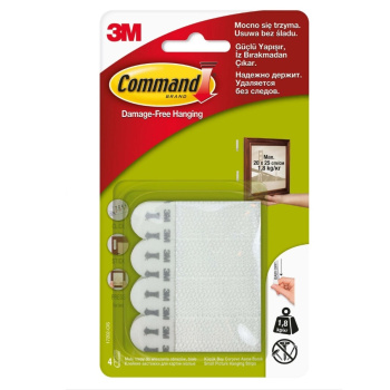 Застежки д/рамок картин самоклеящиеся Малые Белые Комплект 4пары 17202 Command (3M™) *1/24