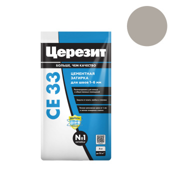 Затирка для швов 5 кг Церезит CE 33, серый Затирка для швов 5 кг Церезит CE 33, серый