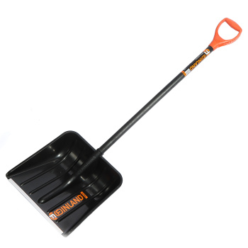 Лопата снегоуб пластик 410*410 с планкой дерев. черенком и V- ручкой "FINLAND" (арт.1243)  *5