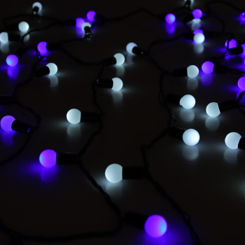 Гирлянда «Нить» Luazon Lighting, 10 м, мигание, бело-синий, шарики 1.5 см, 100 LED, IP44, 220 В