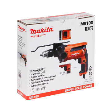 Дрель  710Вт 1скор.0-3200об/мин патрон13мм реверс ударная 0-48000уд/мин M8100 MAKITA *1/6