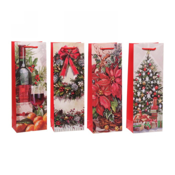 Пакет под бутылку "Праздник", 36х12.8х8.4 см, микс