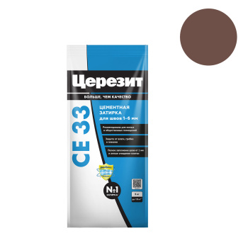 Затирка для швов 2 кг Церезит CE 33, темно-коричневый Затирка для швов 2 кг Церезит CE 33, темно-коричневый