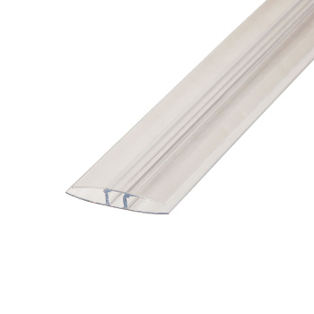 Профиль для поликарбоната соединительный неразъемный прозрачный 4-6 мм, 6м *1