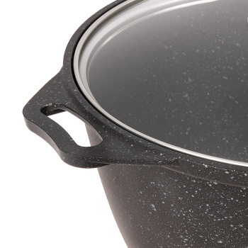 Кастрюля алюм. литая априг. Kukmara Мраморная темный 4,0л  Стекл.кр. кмт42а (Кукмор)