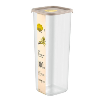 Банка для продуктов пластм. "Vanilla" 1,9л 105x105x265мм Латте SE168610005 "Sugar&Spice" *1/8