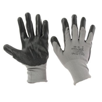 Перчатки ХБ с нитрил облив, 13кл 4нит графит  (арт.4577) Doloni