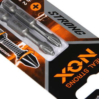 Бита крестовая PH2х 50мм (2шт) торсионная S2 хвостовик1/4"Е STRONG арт.336250-2 NOX *10/50/100